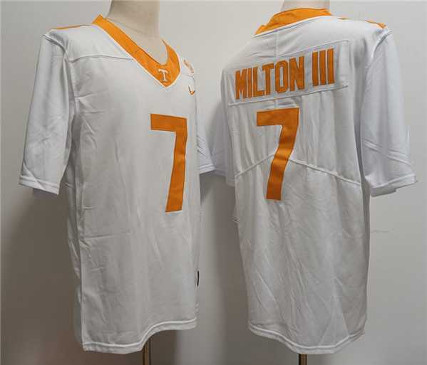 Mens Notre Tennessee Volunteers #7 Joe Milton III White Stitched Jersey->tennessee volunteers->NCAA Jersey